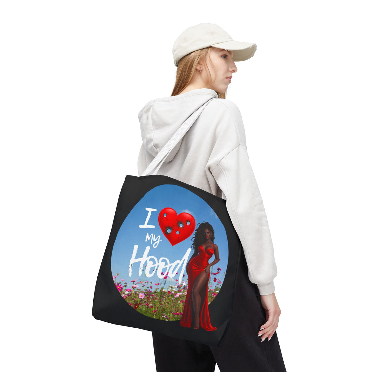I Love My Hood tote bag | All-over print handbag