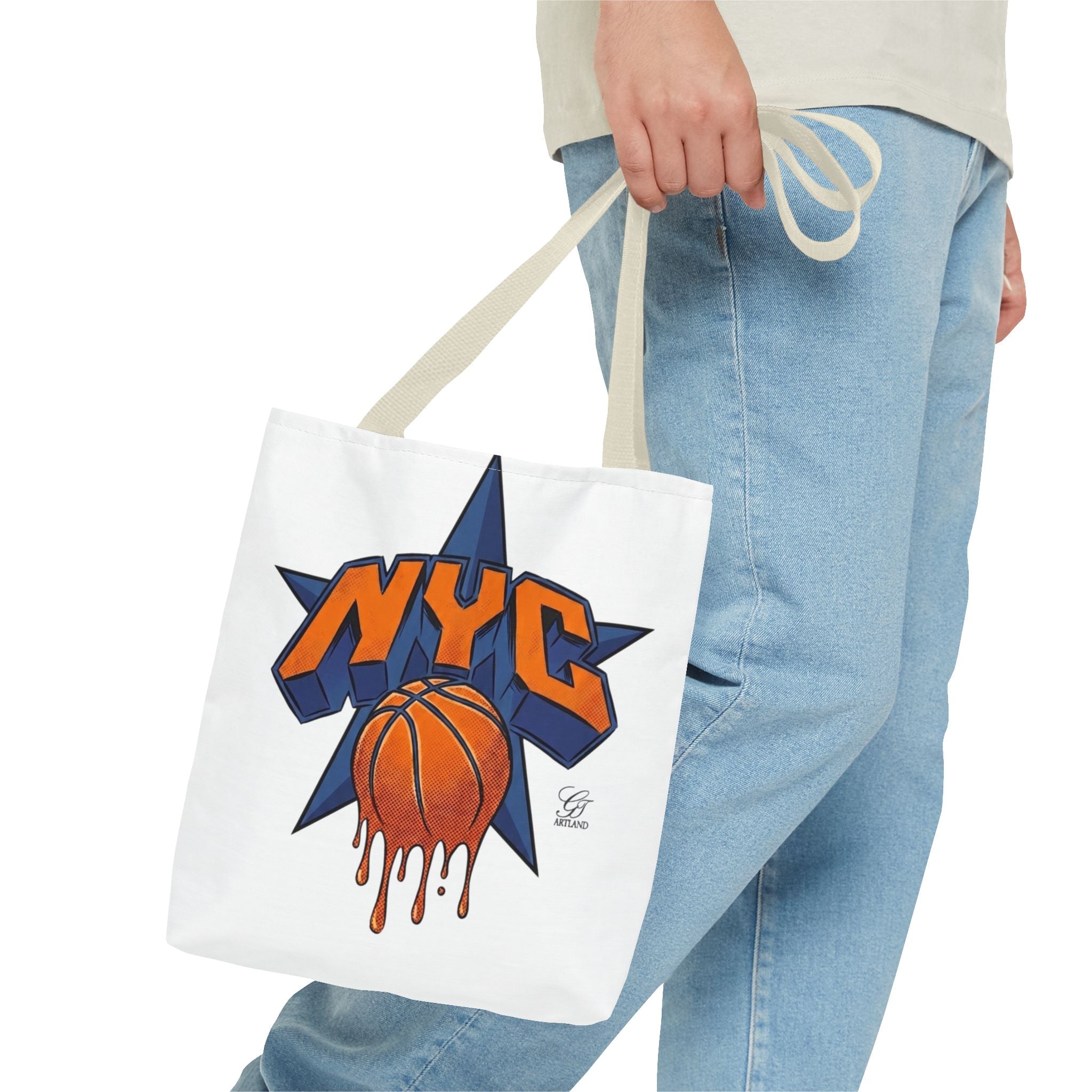 NYC Dripping Basketball Tote Bag | City Basketball Design by GT Artland