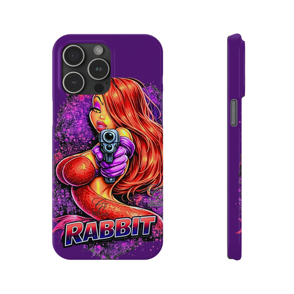 Pinup Rabbit Vixen Gun Girl Phone Case | Slim Phone Cases by GT Artland