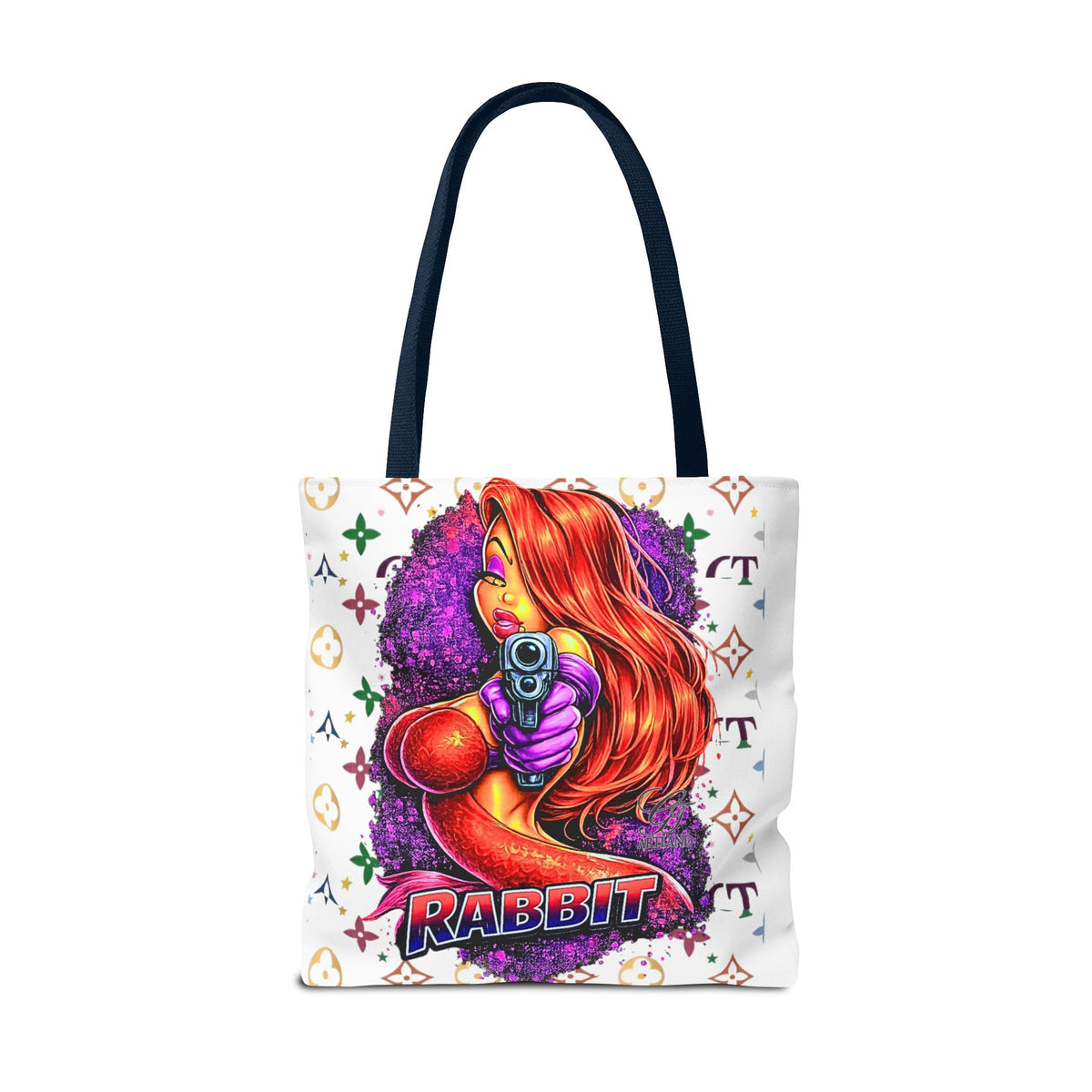 Rabbit Pin-Up Tote Bag – Retro Femme Fatale by GT Artland