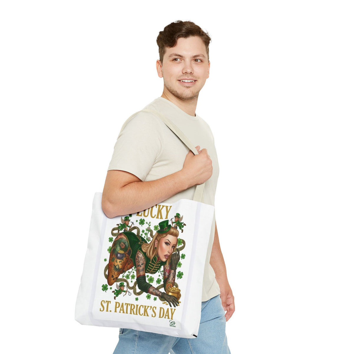 "Lucky" St Patrick's Day Tattoo Hot Sexy Vixen Designer Tote Bag by GT Artland