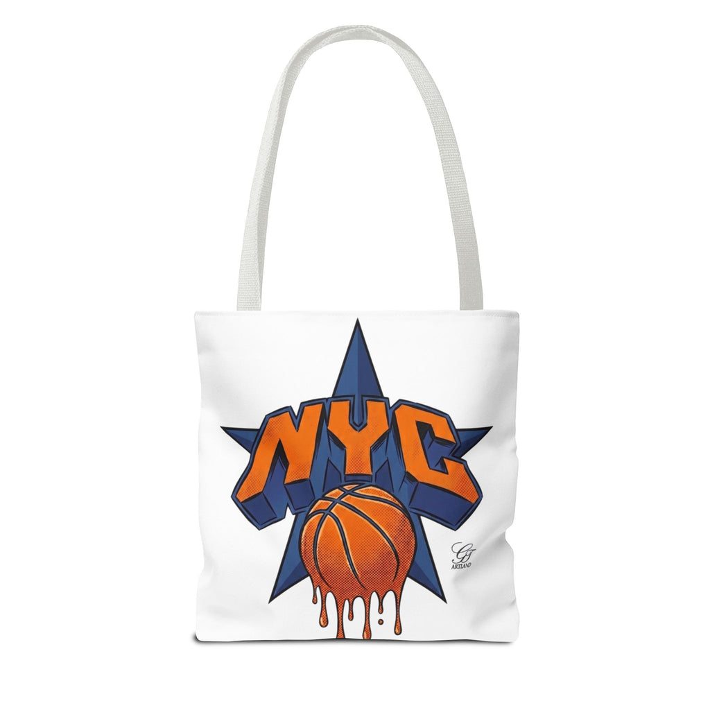 NYC Dripping Basketball Tote Bag | City Basketball Design by GT Artland