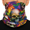 Rainbow Camo Drip Designer Skull Neck Gaiter by GT Artland