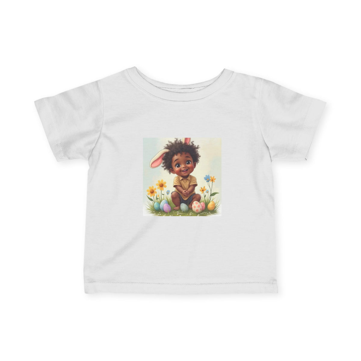 African American Baby Bunny Easter Eggs Infant Shirt