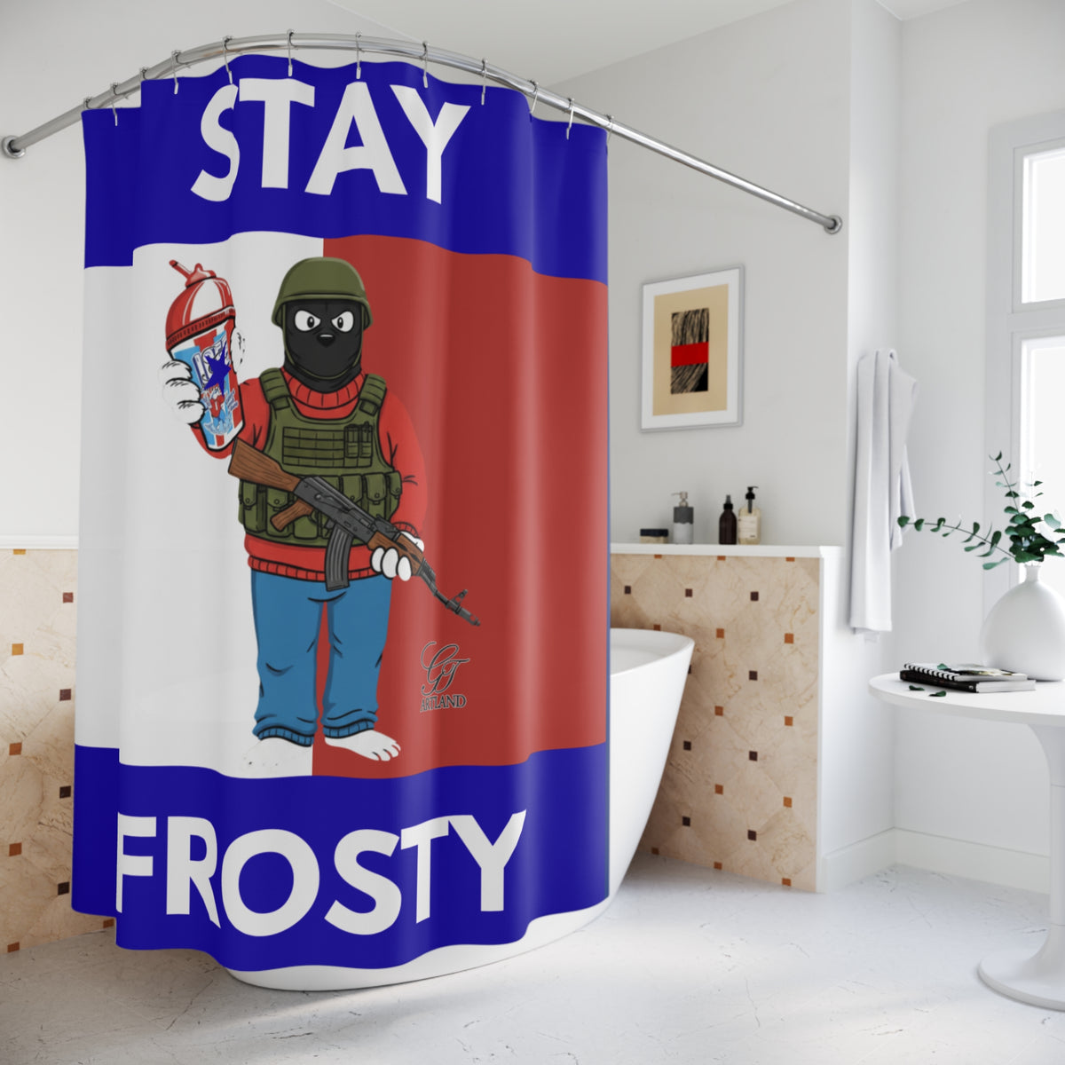 Stay Frosty ICE Shower Curtain by GT Artland