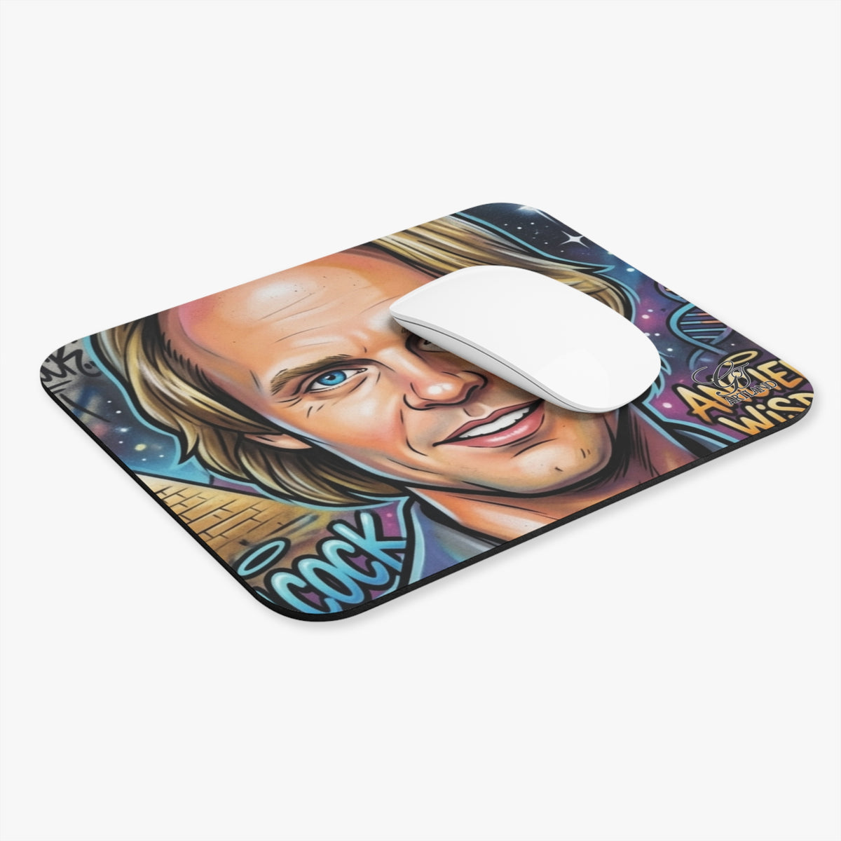 David Wilcock Portrait Mouse Pad | Colorful Caricature Artwork by GT Artland