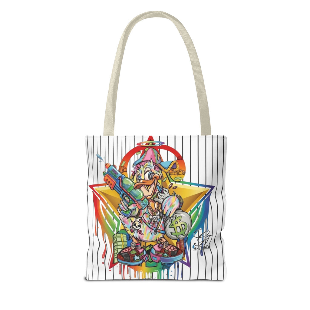 Graffiti Duck Urban Colorful Drip Tote Bag — Colorful Street Art by GT Artland