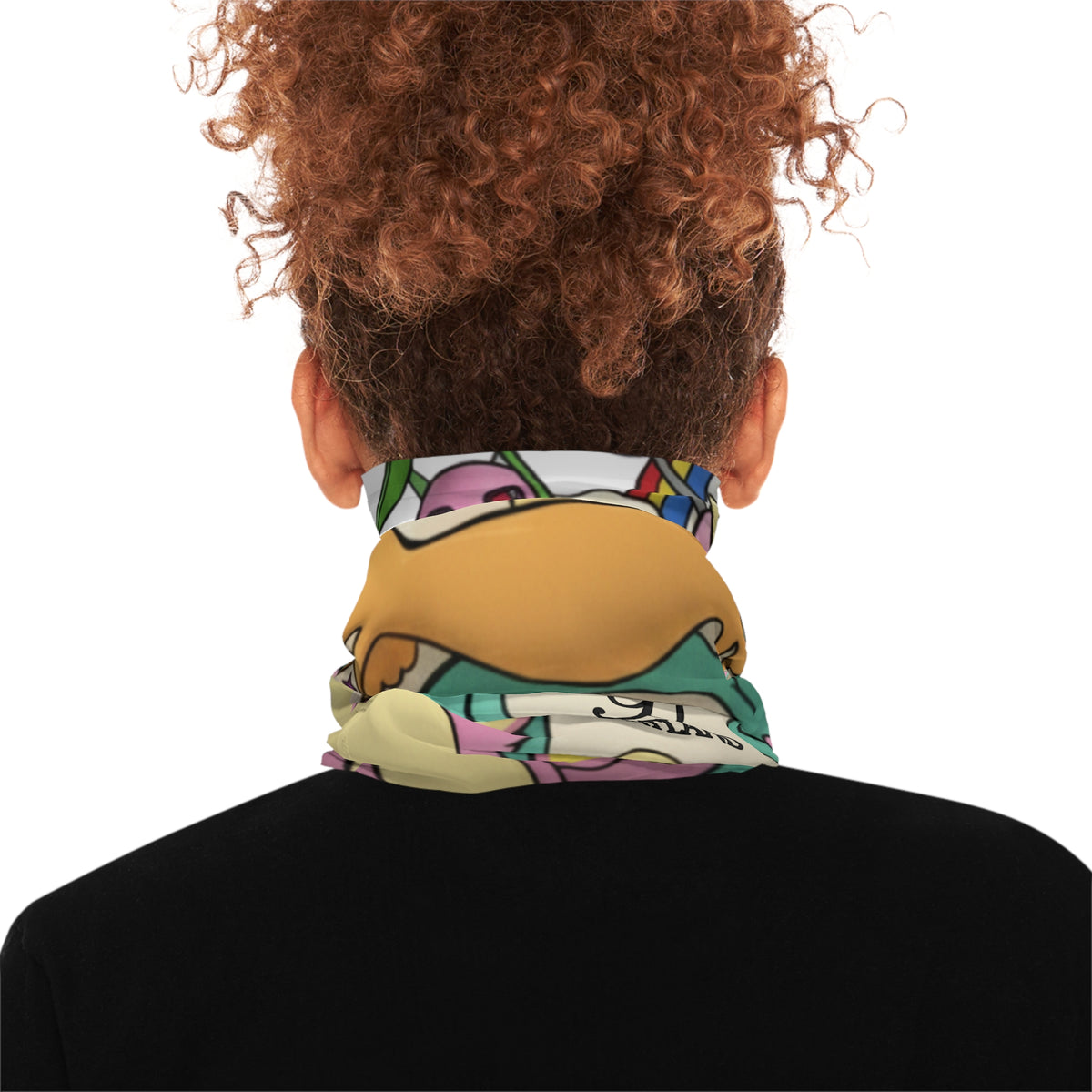Cute Retro Robot Bear Neck Gaiter - Colorful Kawaii Mask by GT Artland