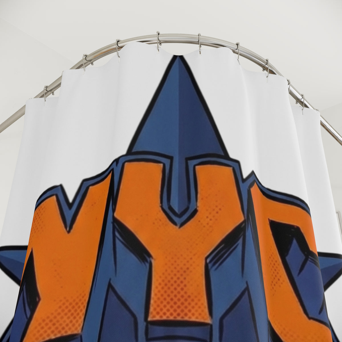 NYC Dripping Basketball Shower Curtain | Urban Streetball Decor by GT Artland