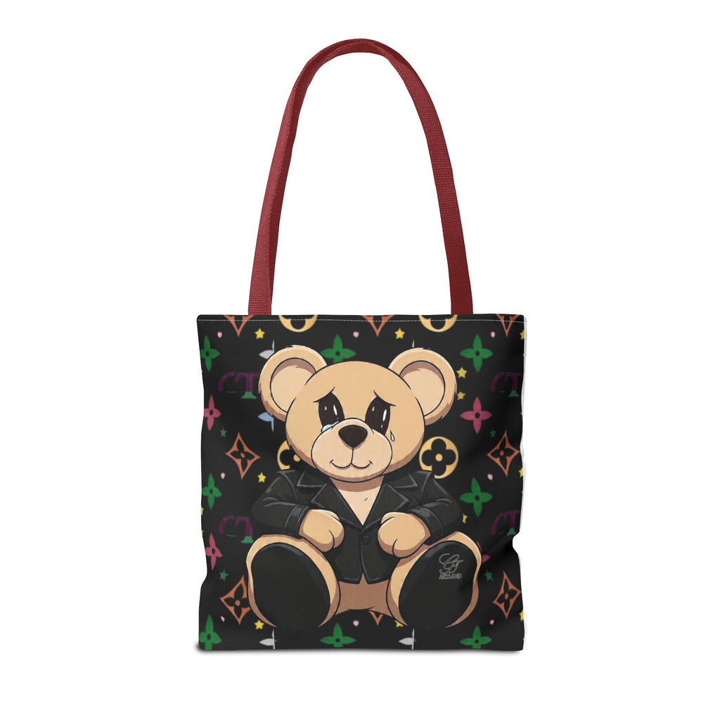 Elite Black Urban Designer Teddy Bear Monogram Tote Bag by GT Artland