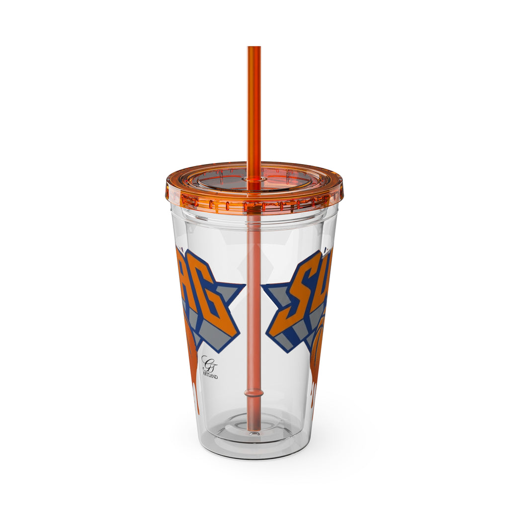 Swag Dripping Basketball Tumbler | 16oz Straw Cup by GT Artland