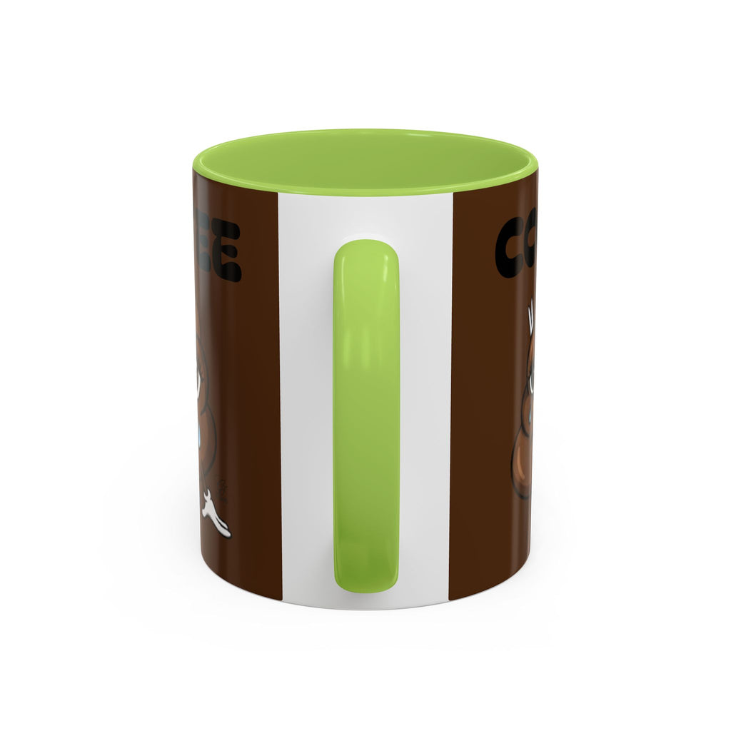 Coffee Mug — Cute Crying Poop Emoji 'COFFEE' Accent Ceramic Mug (11/15 oz) by GT Artland