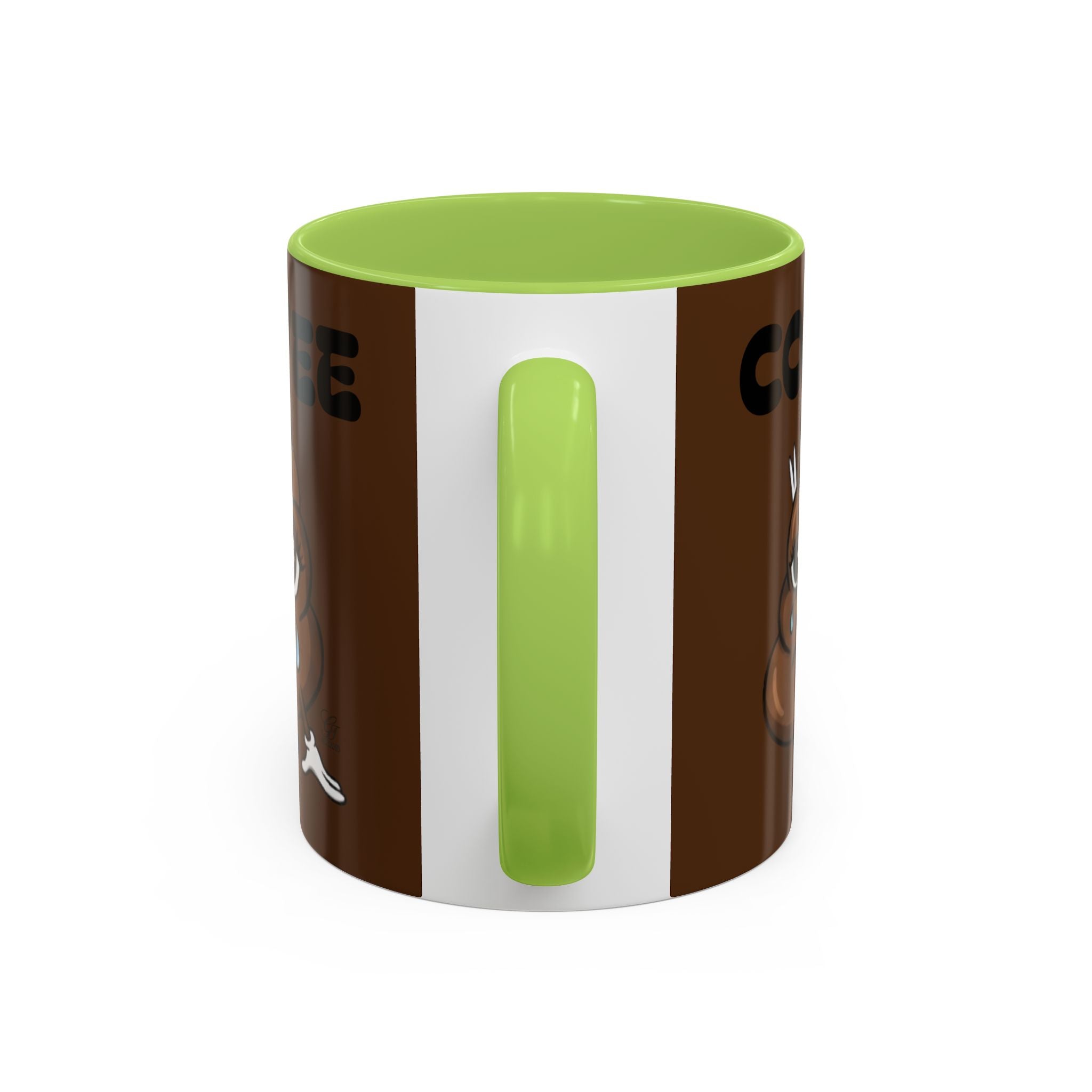 Coffee Mug — Cute Crying Poop Emoji 'COFFEE' Accent Ceramic Mug (11/15 oz) by GT Artland