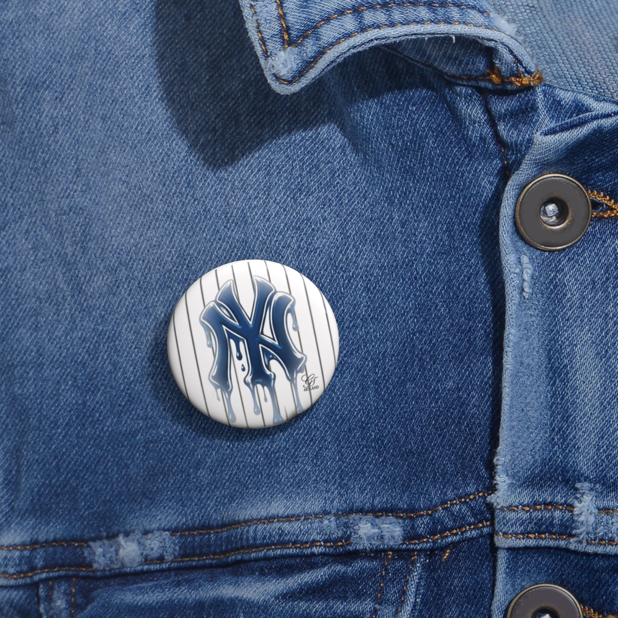 Dripping NY Logo Pin Button | Custom Pin Button by GT Artland