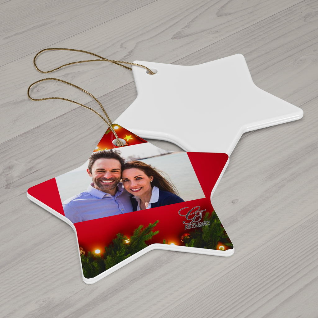 Personalized Christmas Ceramic Ornament by GT Artland