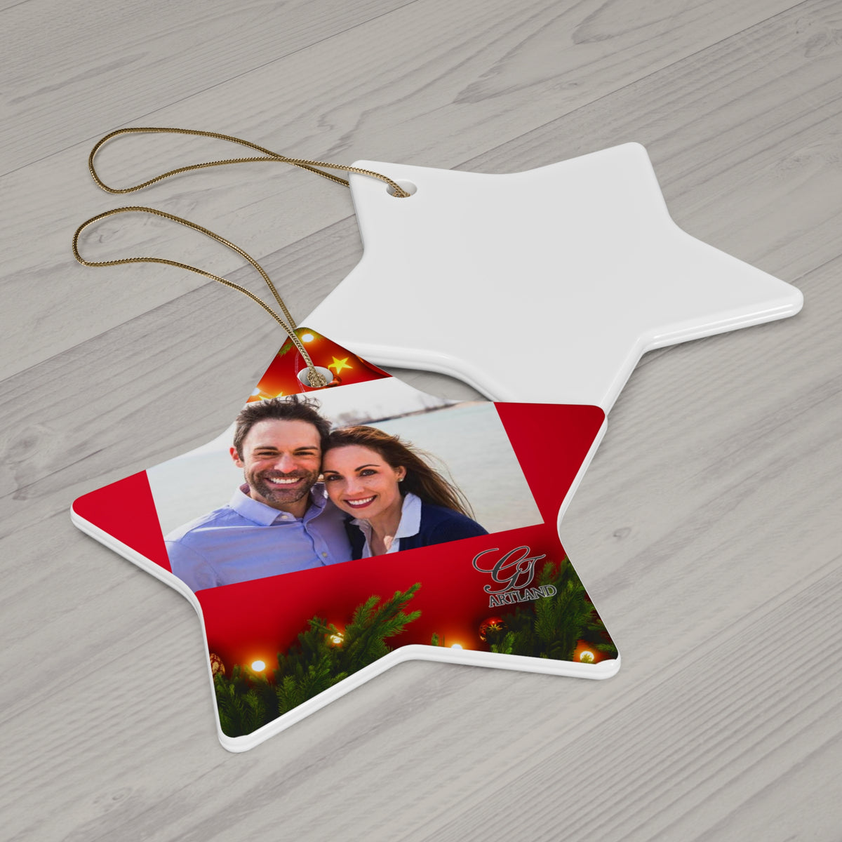 Personalized Christmas Ceramic Ornament by GT Artland