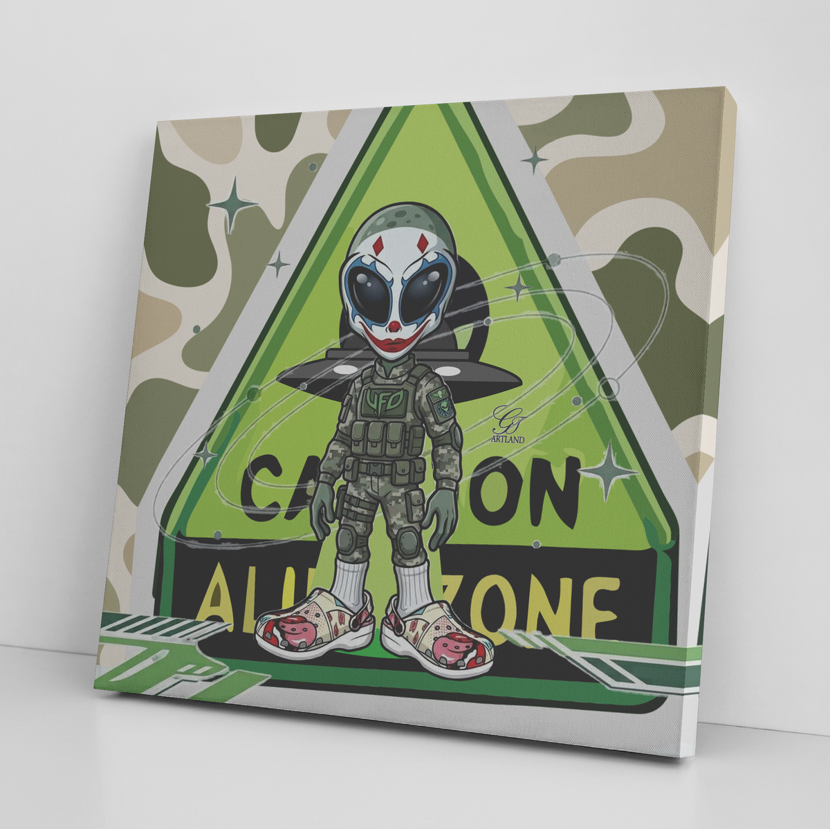 UFO Designer Alien Zone Area 201 Canvas Wrap by GT Artland