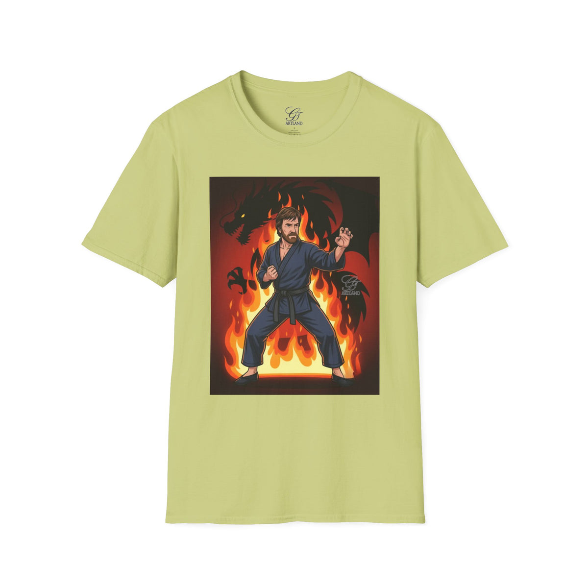 Karate Demon Chuck Norris Karate Fighter T-Shirt | Martial Arts Flame Illustration by GT Artland