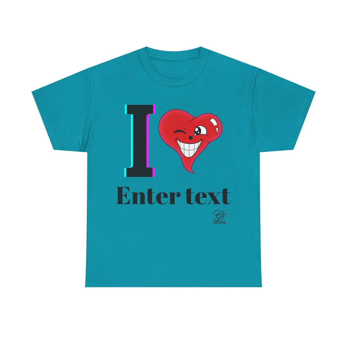 I Heart " Any Name" Personalized Designer Original T-Shirt Design by GT Artland