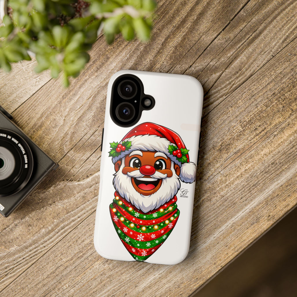 Santa Claus Cartoon Tough Case | Christmas Phone Case, Festive Holiday Design by GT Artland