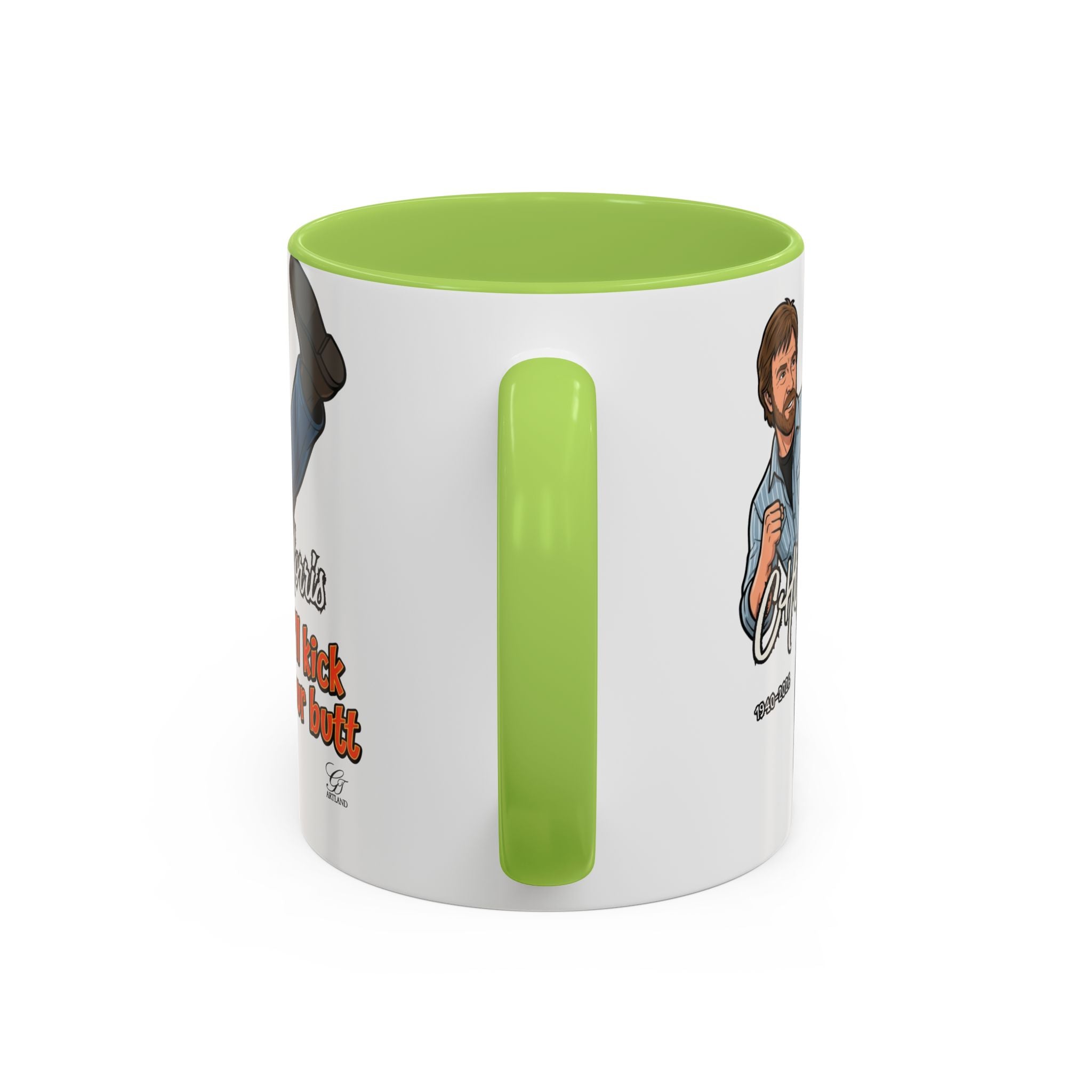 Martial Arts Chuck Norris Kick Butt Humor Character Mug | Accent Coffee Mug by GT Artland