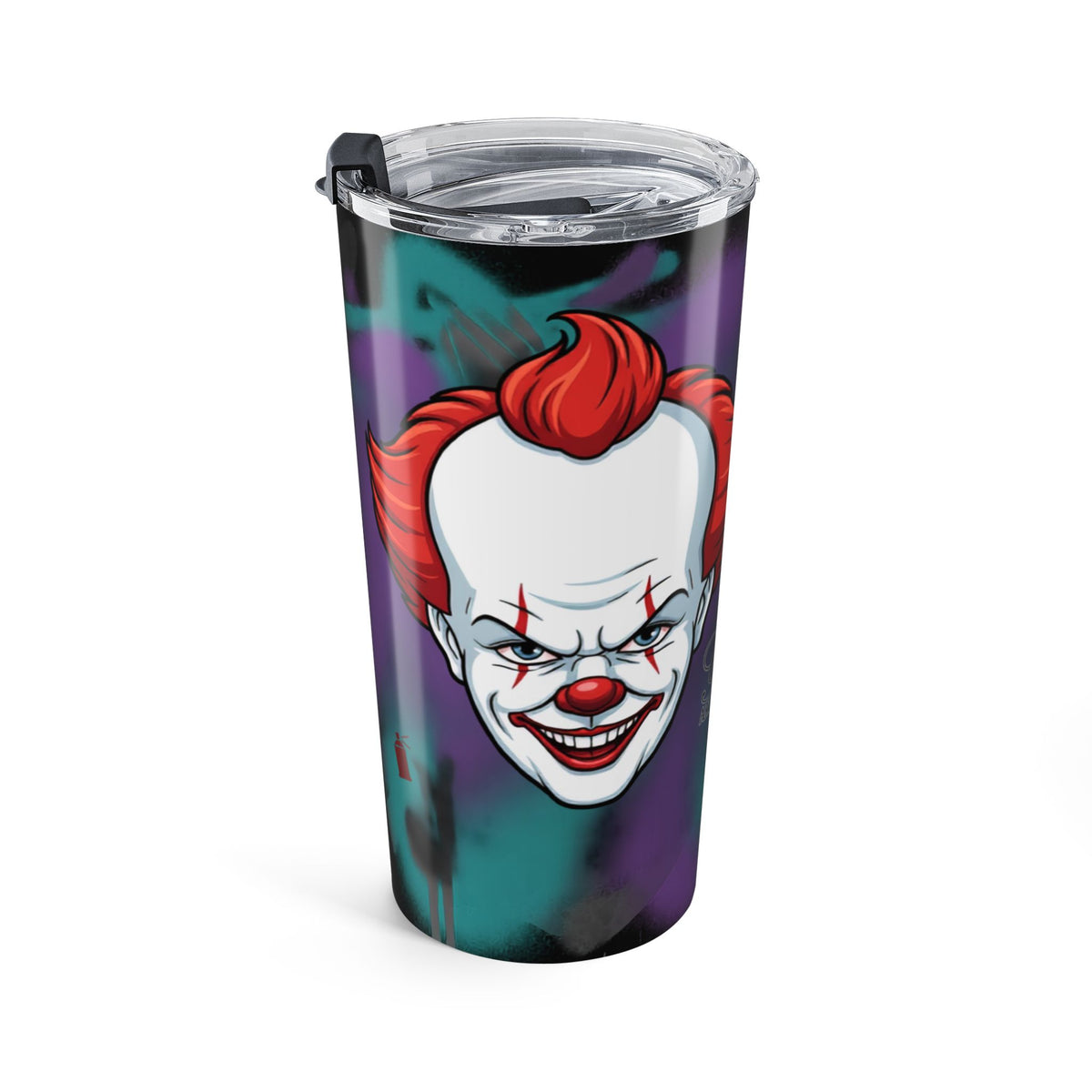 Scary Red-Haired Clown Tumbler 20oz | Horror Inspired Drinkware by GT Artland