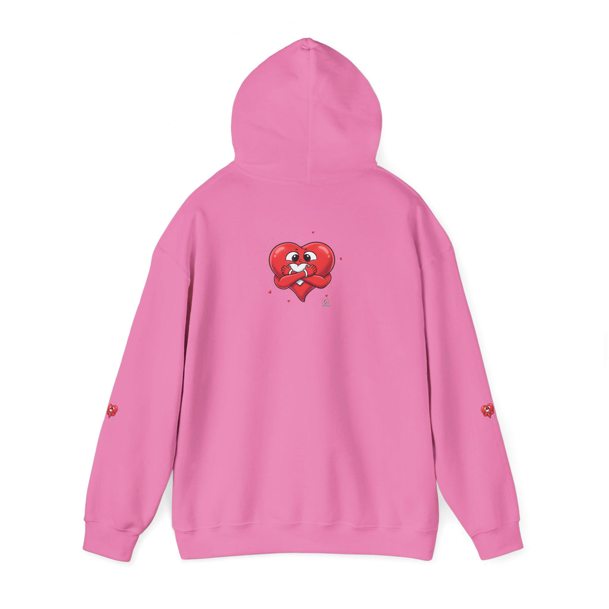 Graphic Heart Unisex Heavy Blend Hooded Sweatshirt | Red Heart Cartoon Sweatshirt