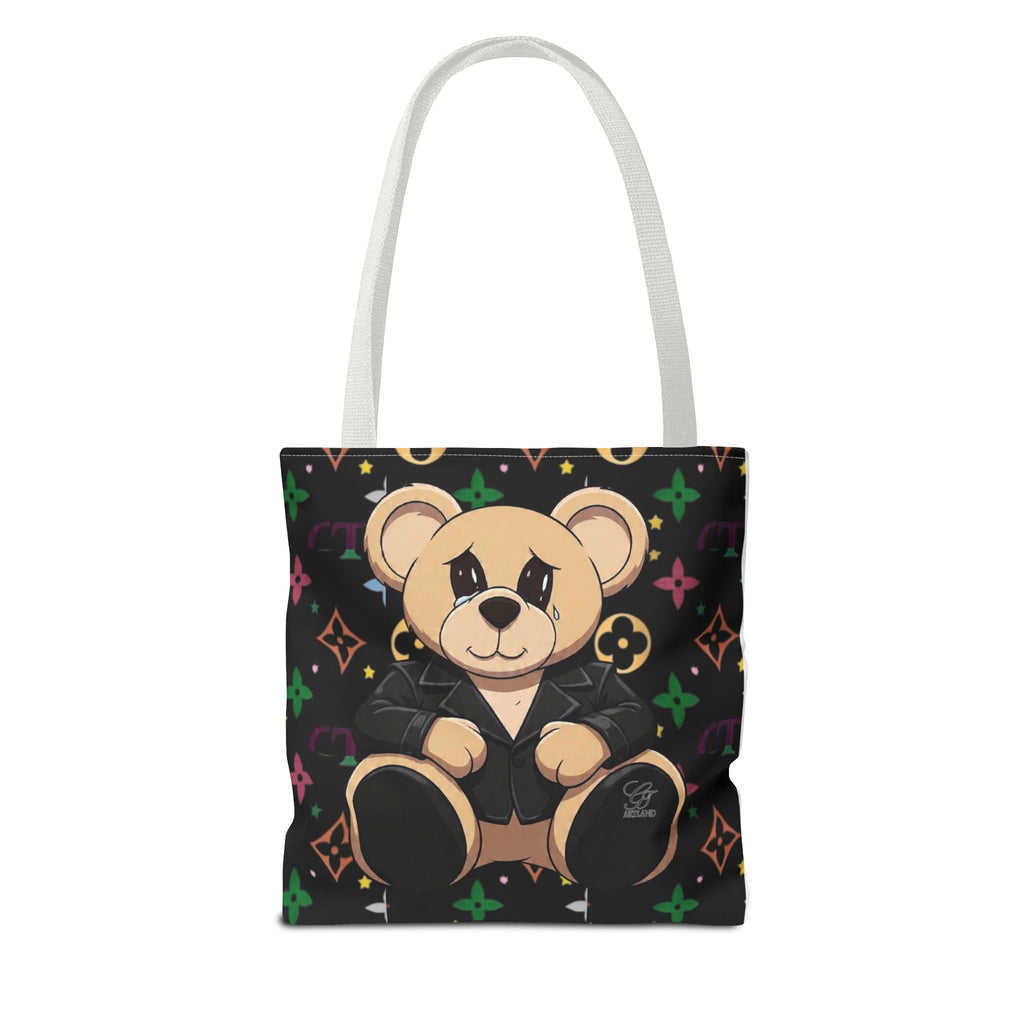 Elite Black Urban Designer Teddy Bear Monogram Tote Bag by GT Artland