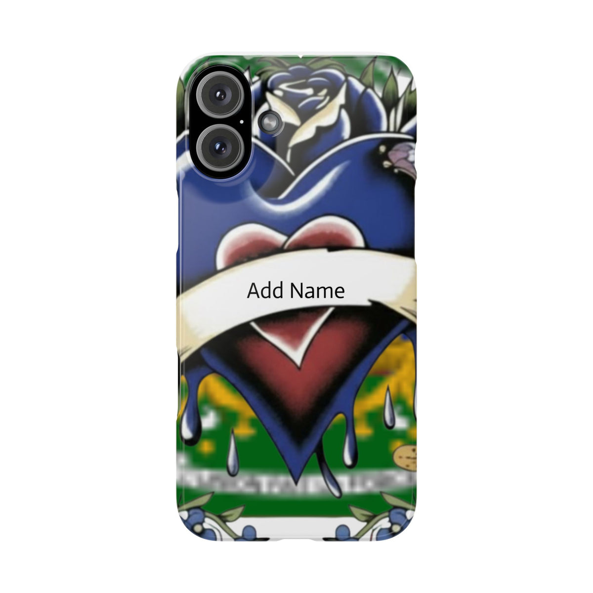 Blue Rose Garden Urban Styled Illustration Slim Phone Case |  by GT Artland