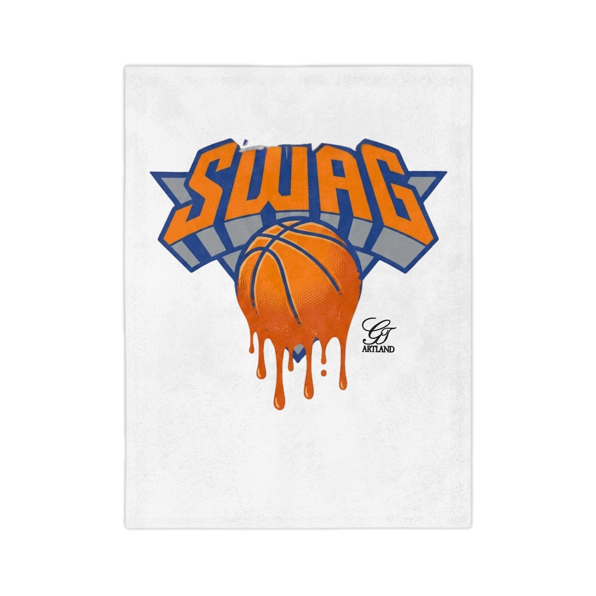 Dripping Basketball SWAG Blanket | Velveteen Microfiber Blanket by GT Artland