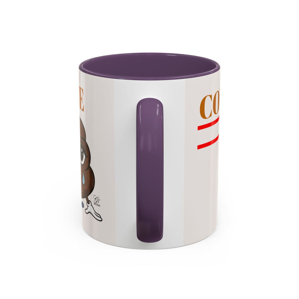 Coffee Mug — Sad Coffee Poop Emoji Designer Toon Accent Mug (11/15oz) by GT Artland