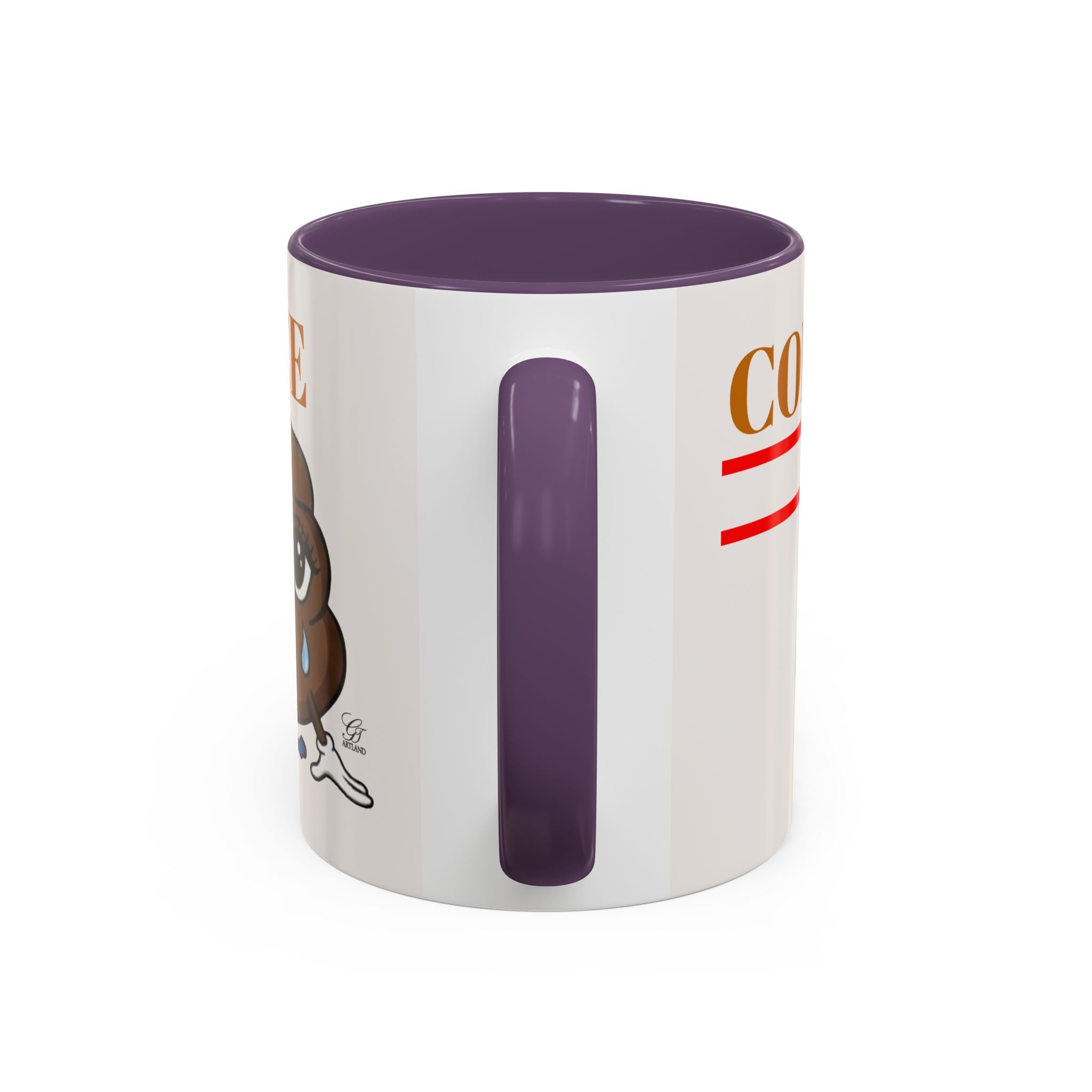 Coffee Mug — Sad Coffee Poop Emoji Designer Toon Accent Mug (11/15oz) by GT Artland