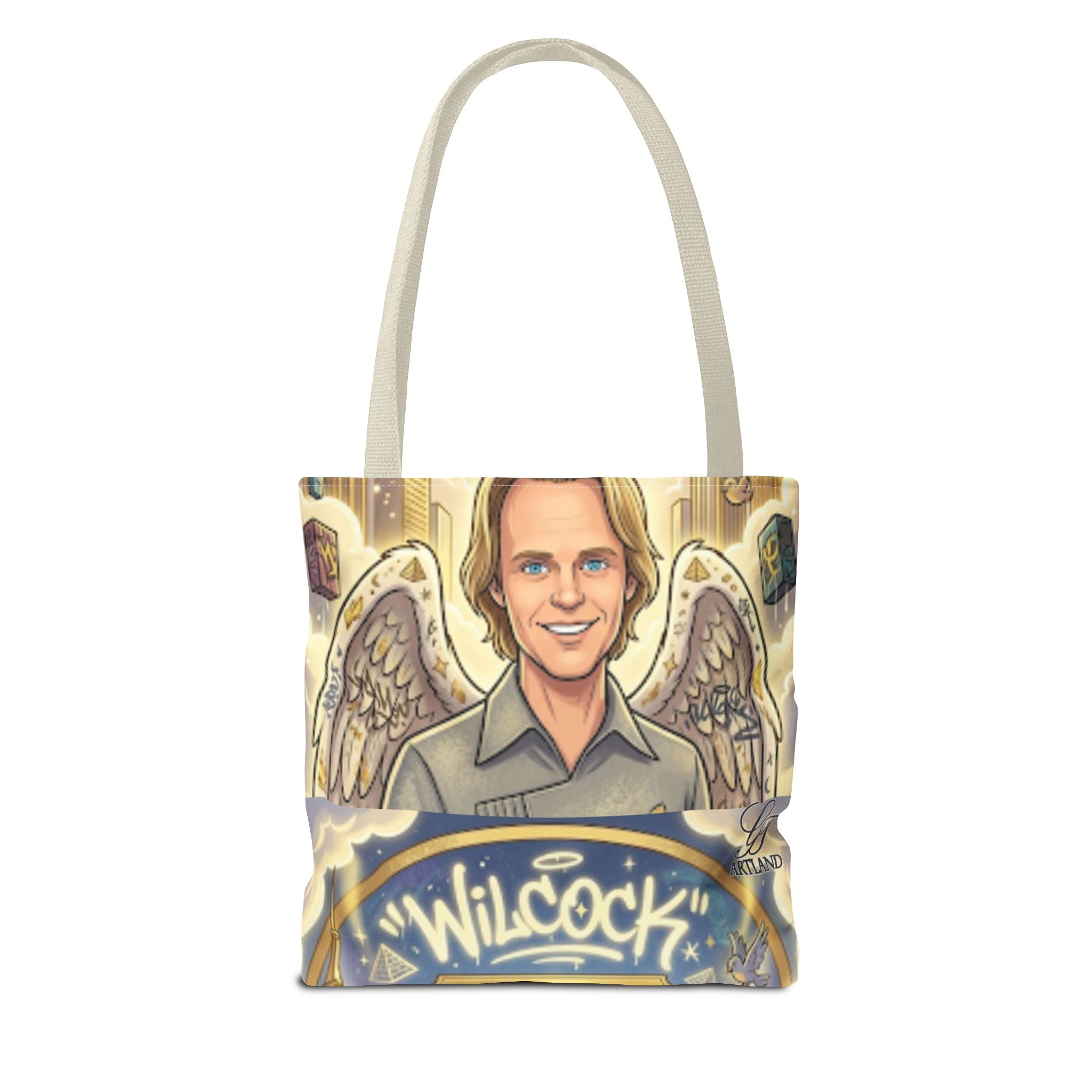 Wilcock Angel Wings Portrait Tote Bag – Illustrated Memorial/Tribute Carryall by GT Artland