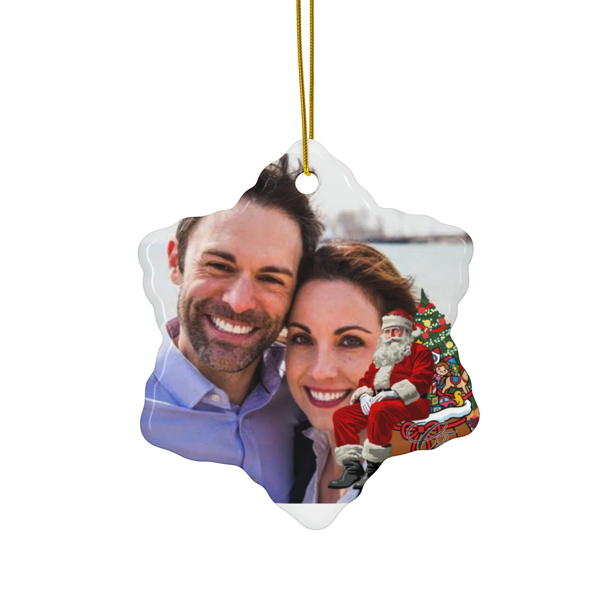 Personalized Ceramic Christmas Ornament - Photo Holiday Keepsake (Round, 4 Shapes) by GT Artland