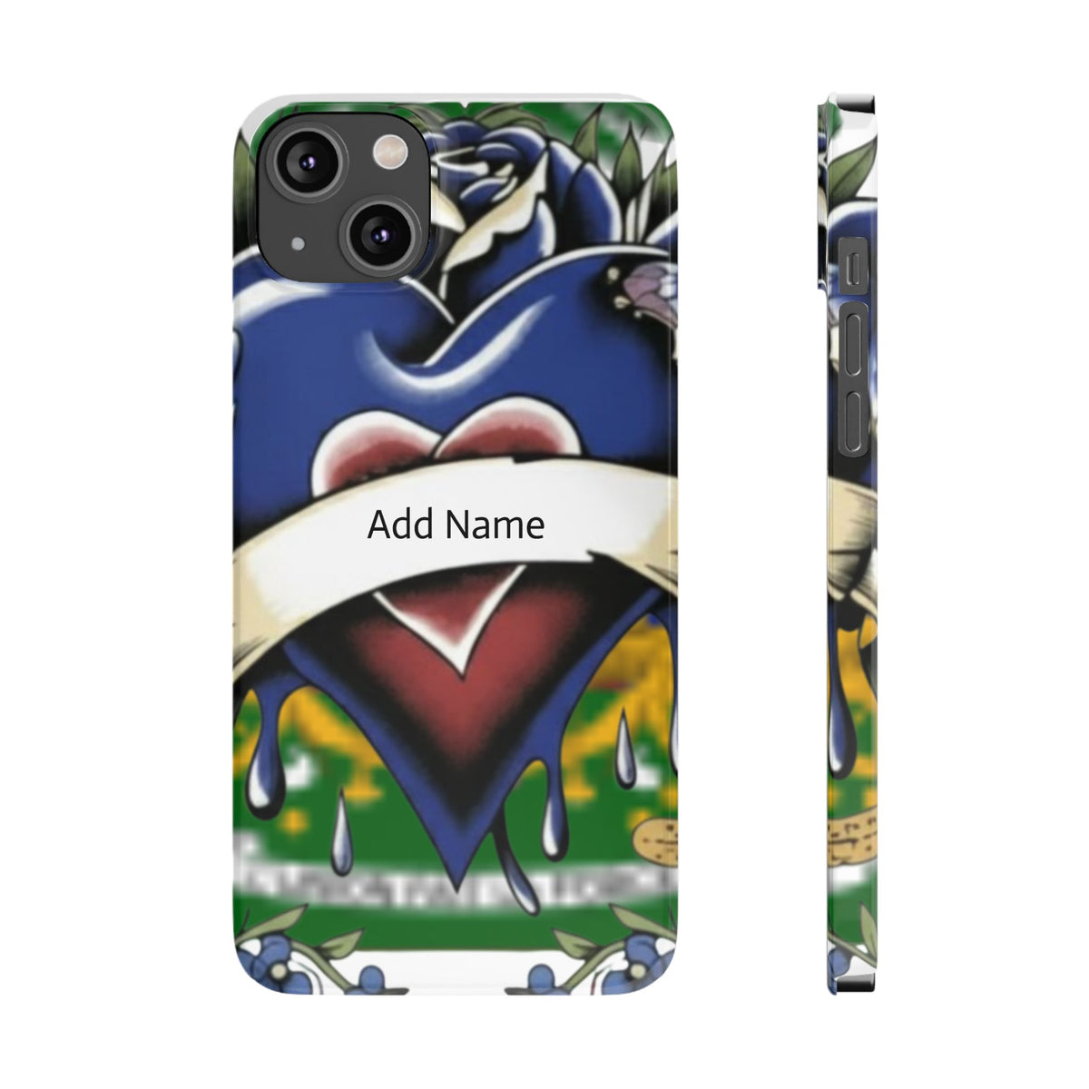Blue Rose Garden Urban Styled Illustration Slim Phone Case |  by GT Artland