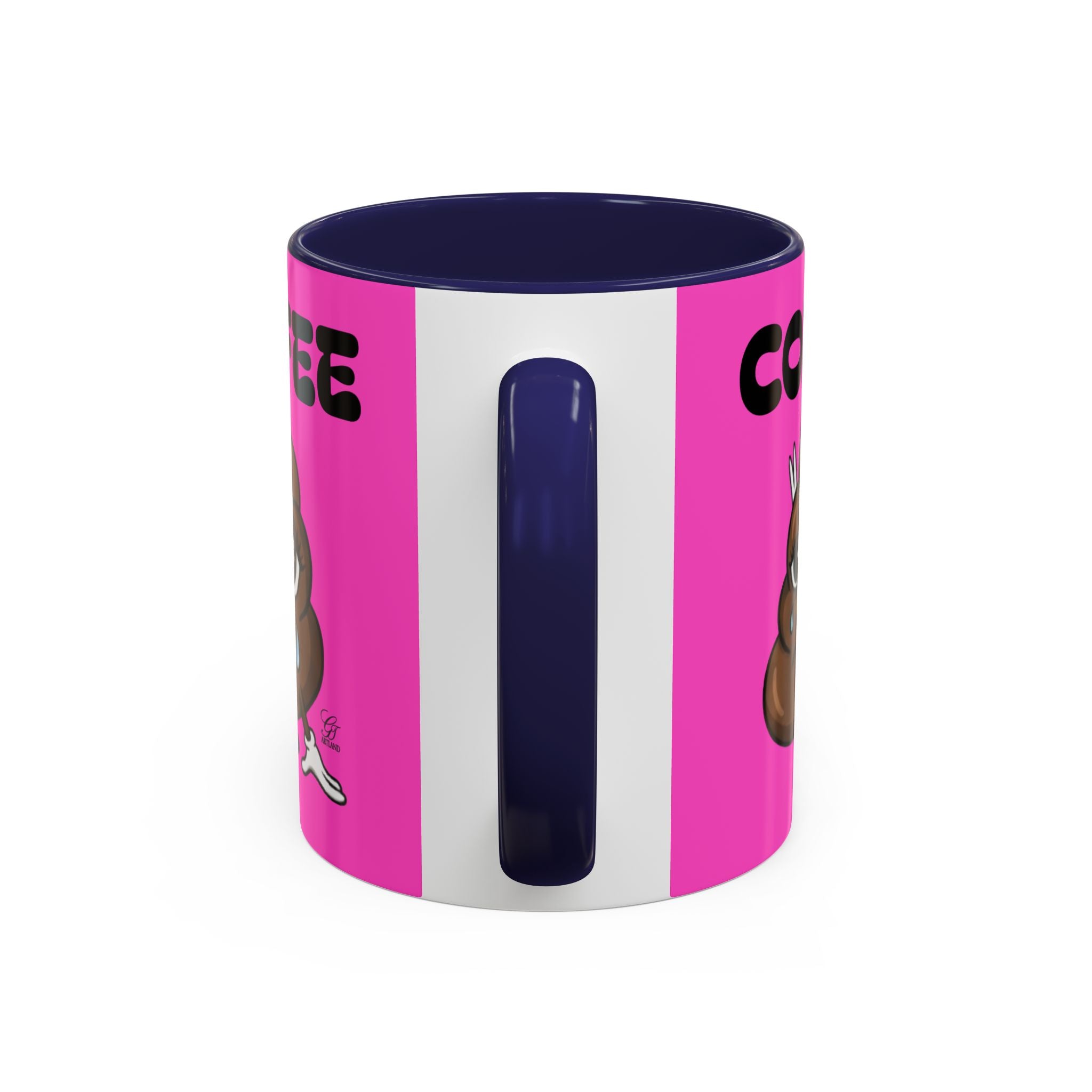 Coffee Mug — Pink 'Coffee' Sad Poop Emoji Accent Ceramic Mug (11/15oz) by GT Artland