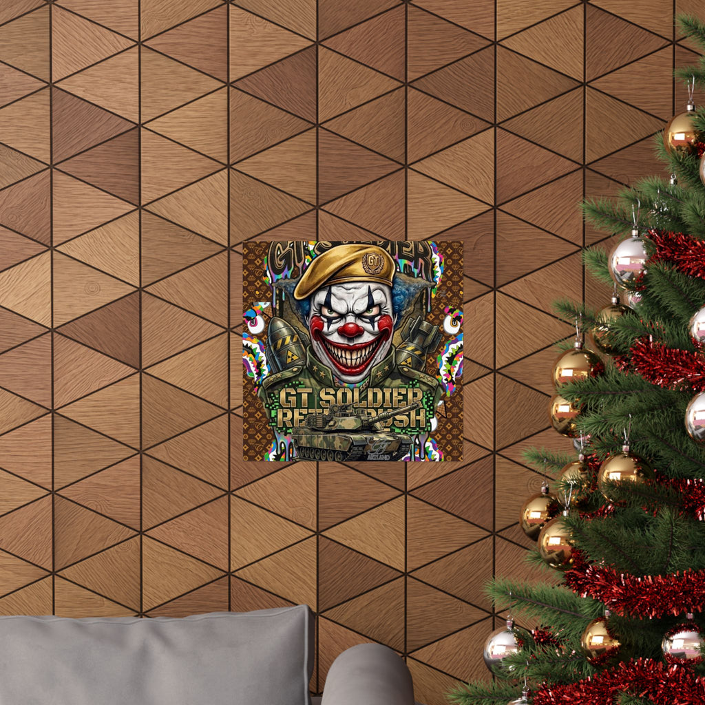 GT Soldier Clown Soldier | Military Tank Square Poster by GT Artland