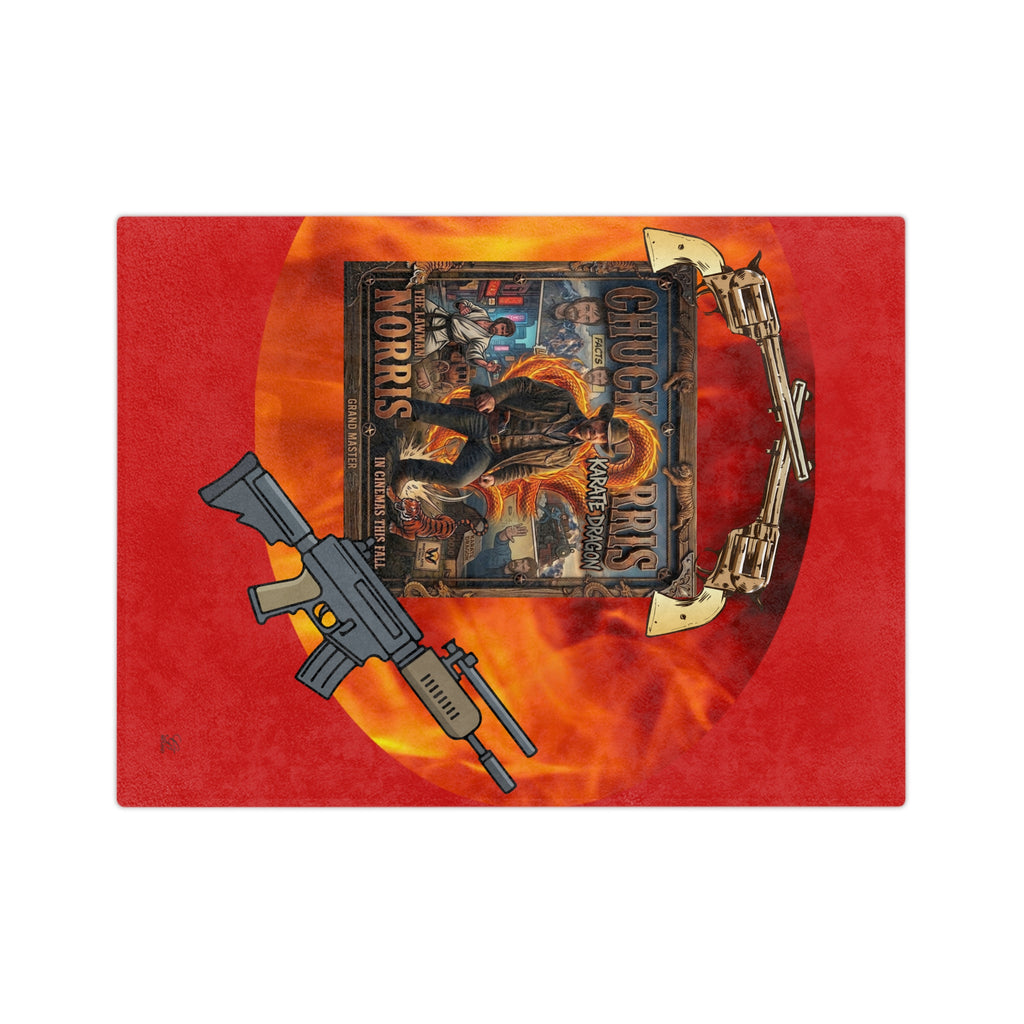 Chuck Norris Western  Velveteen Blanket With Ammunition