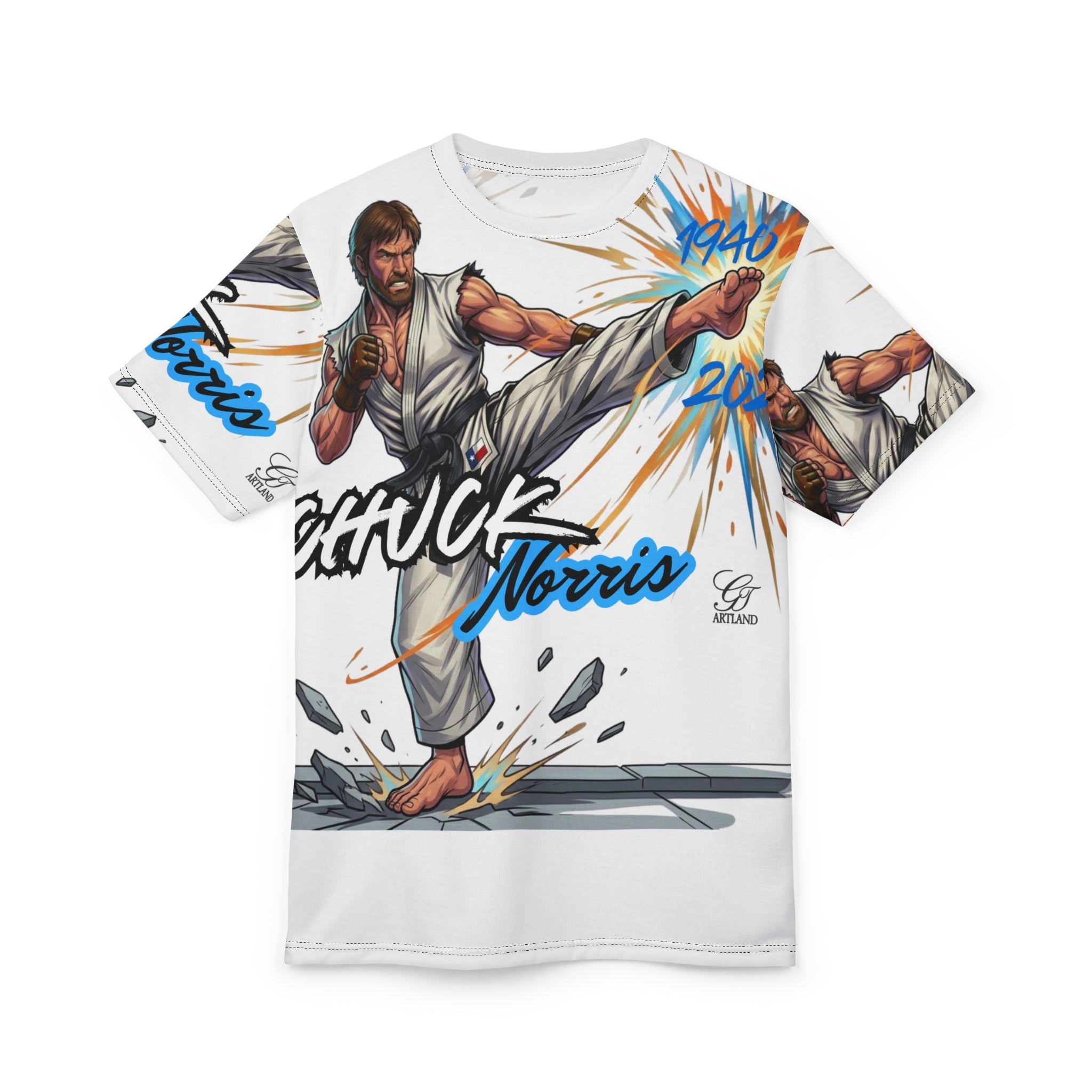 Chuck Norris Street Martial Arts Fighter Tee | Action Karate All-Over Print by GT Artland