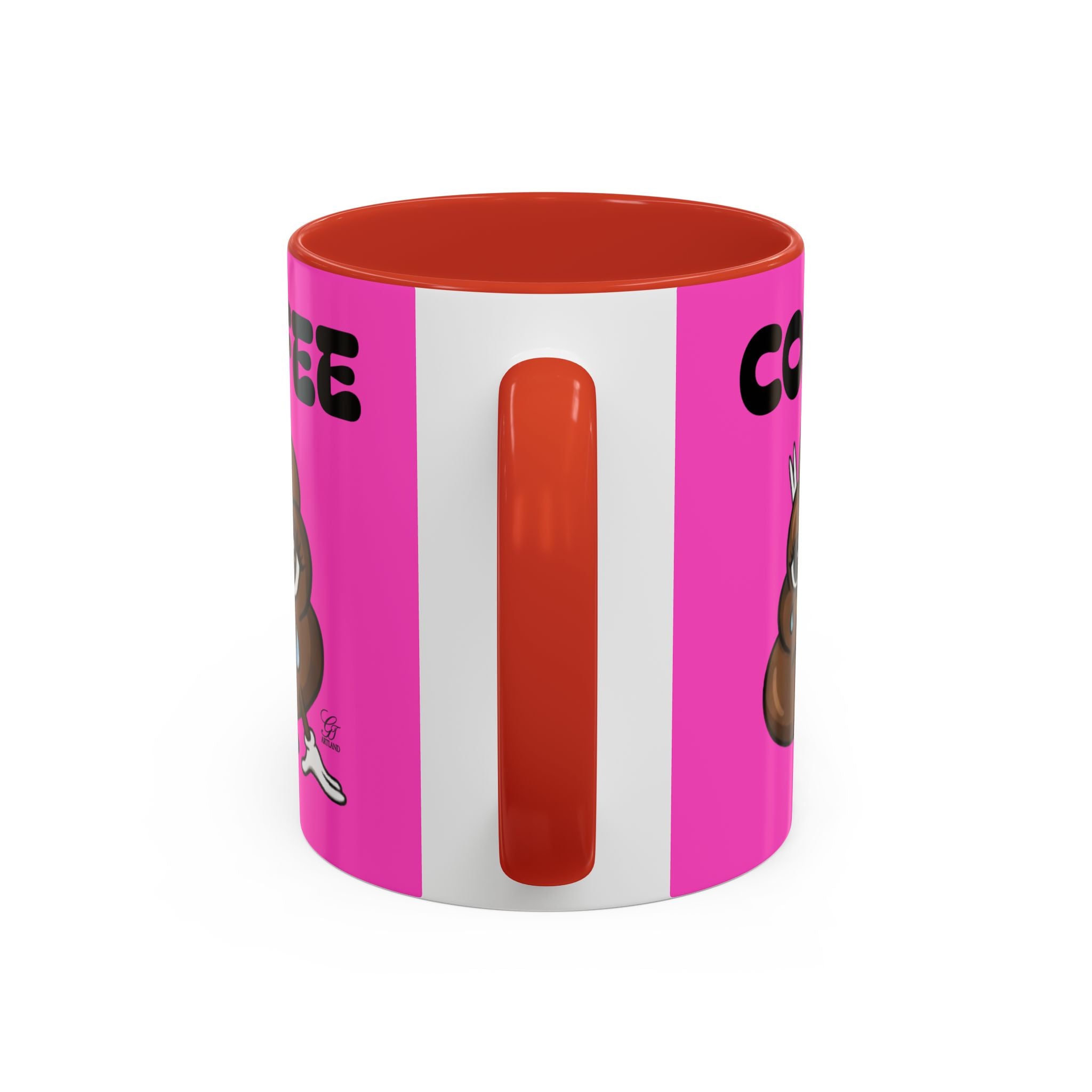 Coffee Mug — Pink 'Coffee' Sad Poop Emoji Accent Ceramic Mug (11/15oz) by GT Artland