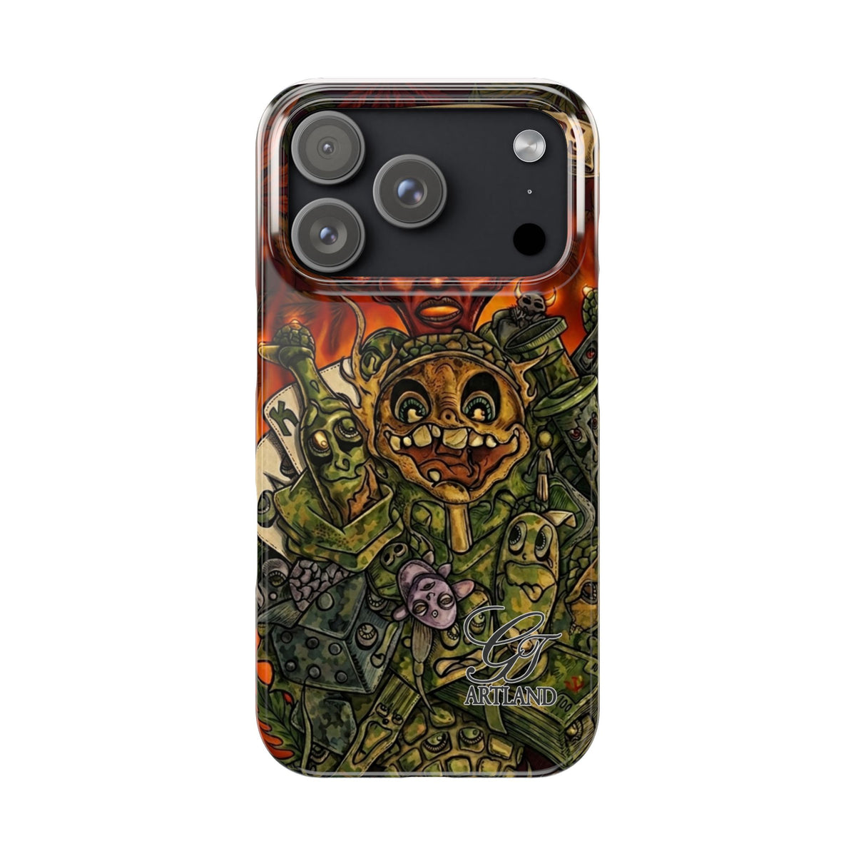 Devils Army Illustration Slim Phone Case | Horror Soldier Art by GT Artland