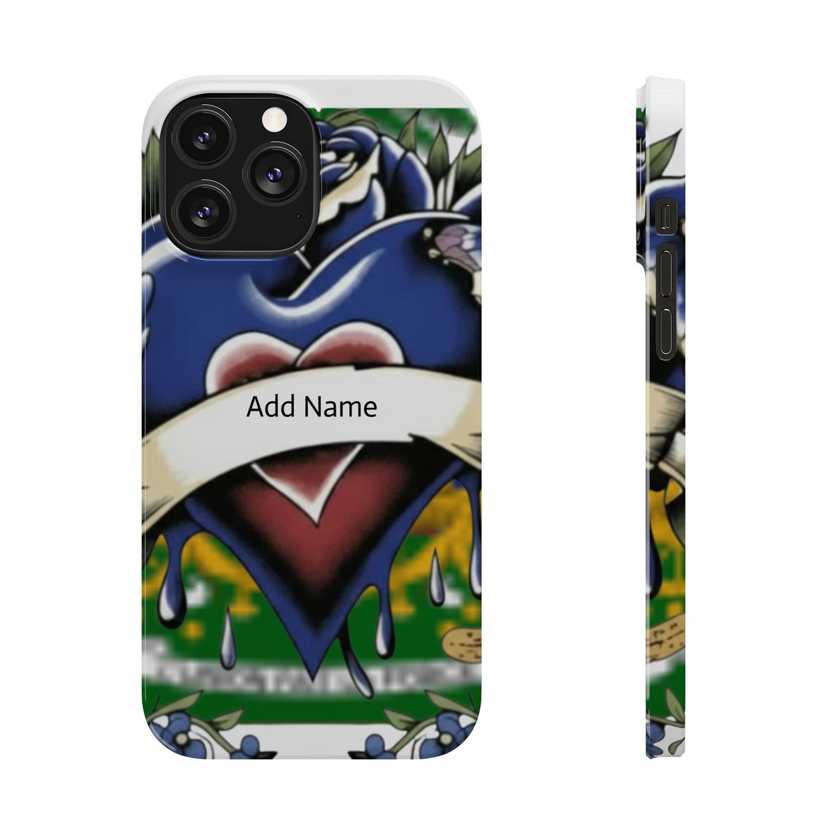 Blue Rose Garden Urban Styled Illustration Slim Phone Case |  by GT Artland