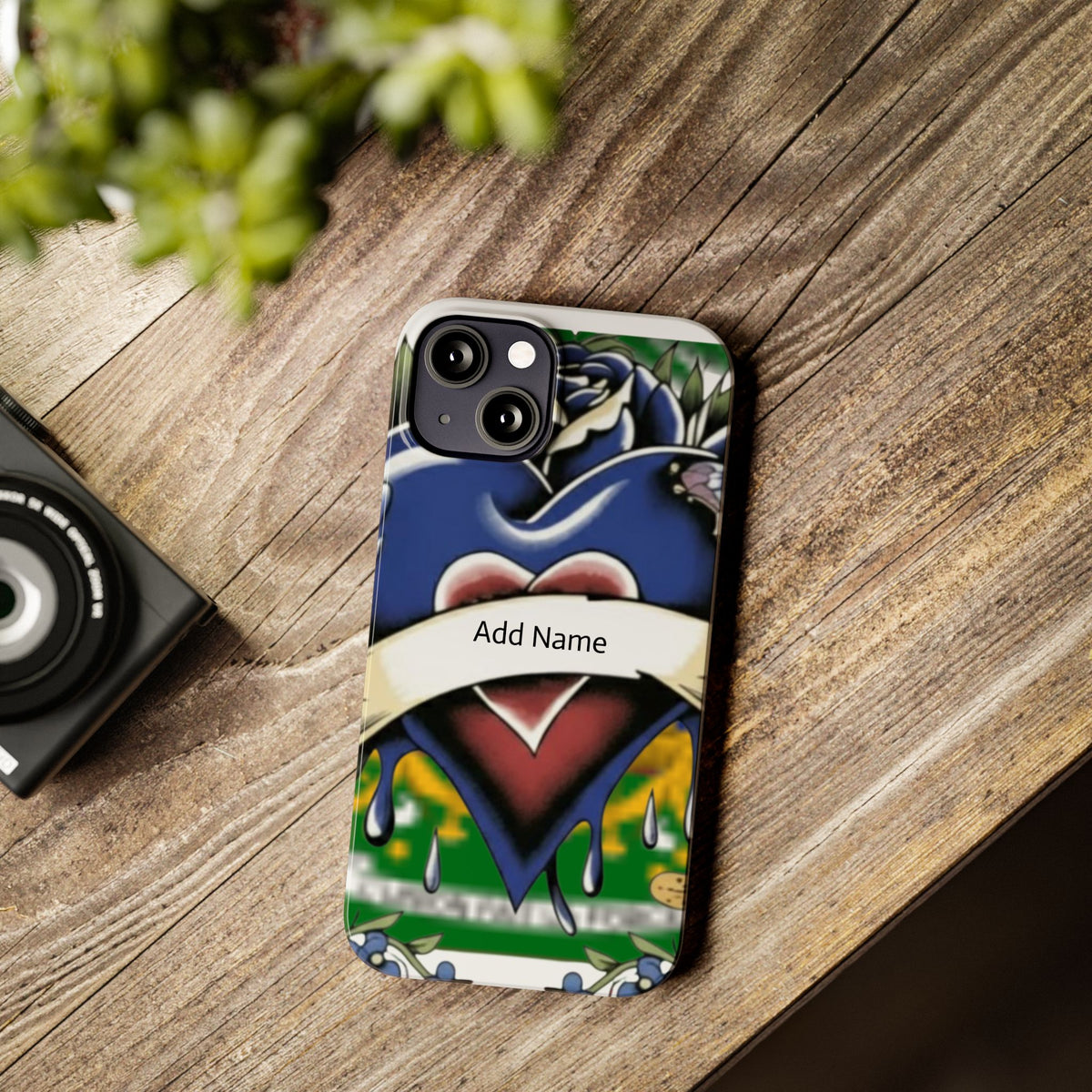 Blue Rose Garden Urban Styled Illustration Slim Phone Case |  by GT Artland