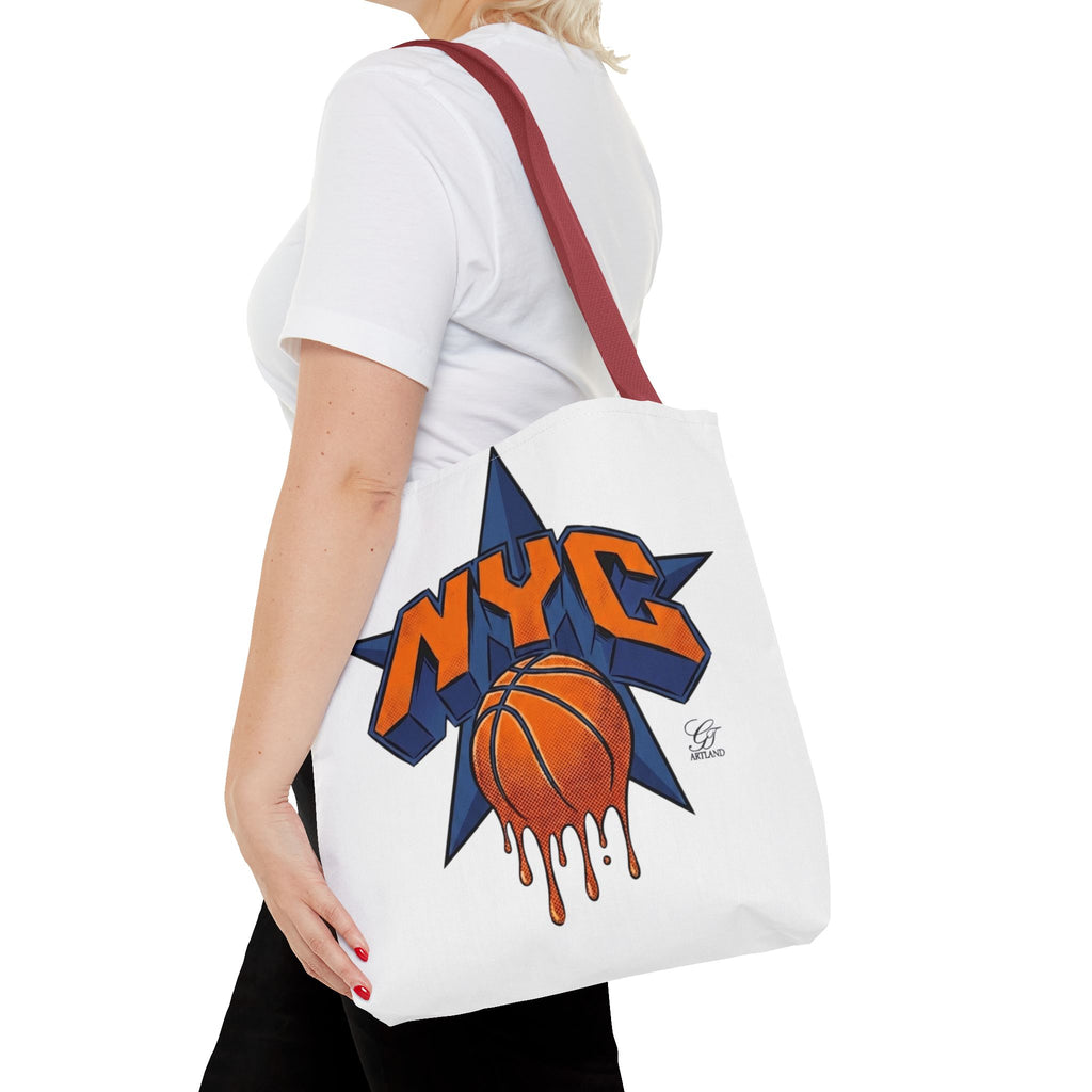 NYC Dripping Basketball Tote Bag | City Basketball Design by GT Artland