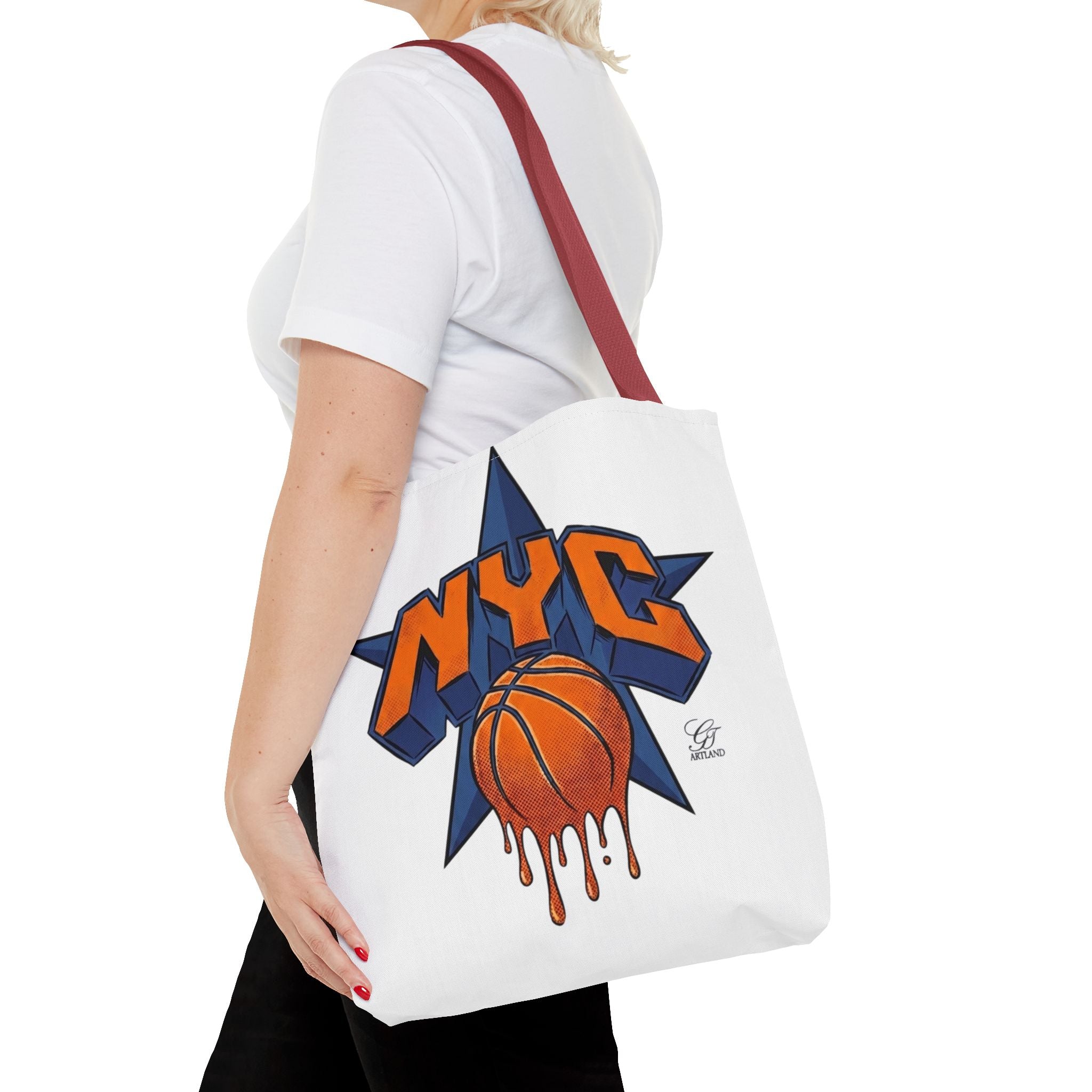 NYC Dripping Basketball Tote Bag | City Basketball Design by GT Artland