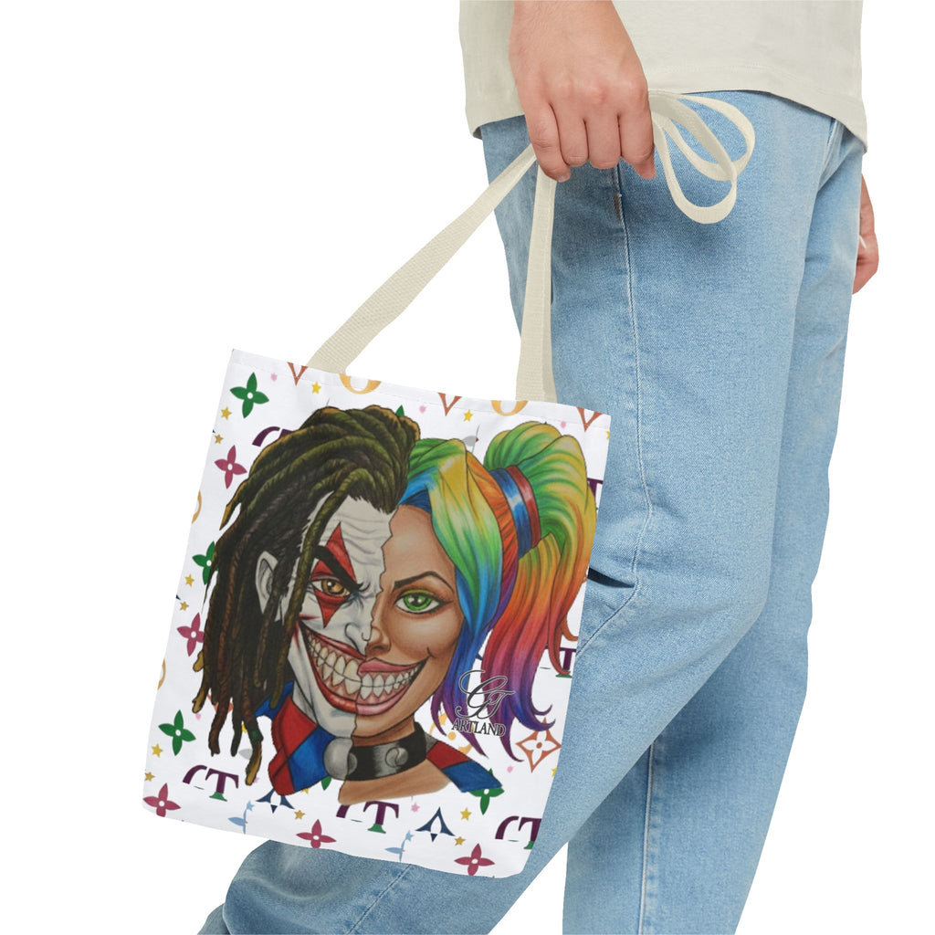 Two Faced Clown Couple Face Tote Bag – Urban Duo Swag by GT Artland