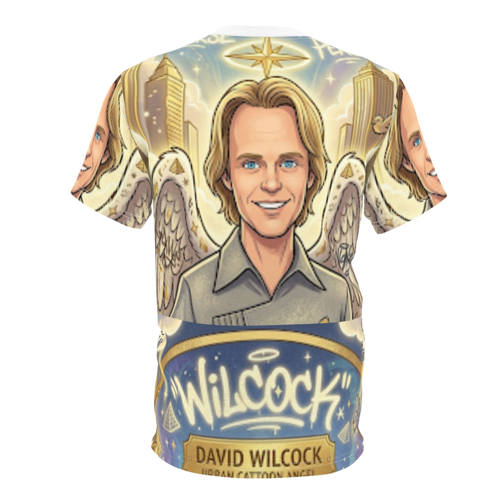 David Wilcock Cartoon Angel Tee | All-Over Print Cut & Sew Shirt by GT Artland