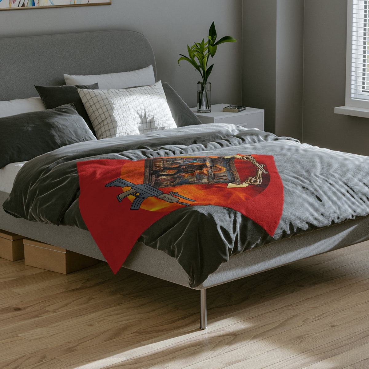 Chuck Norris Western Flame  Blanket
