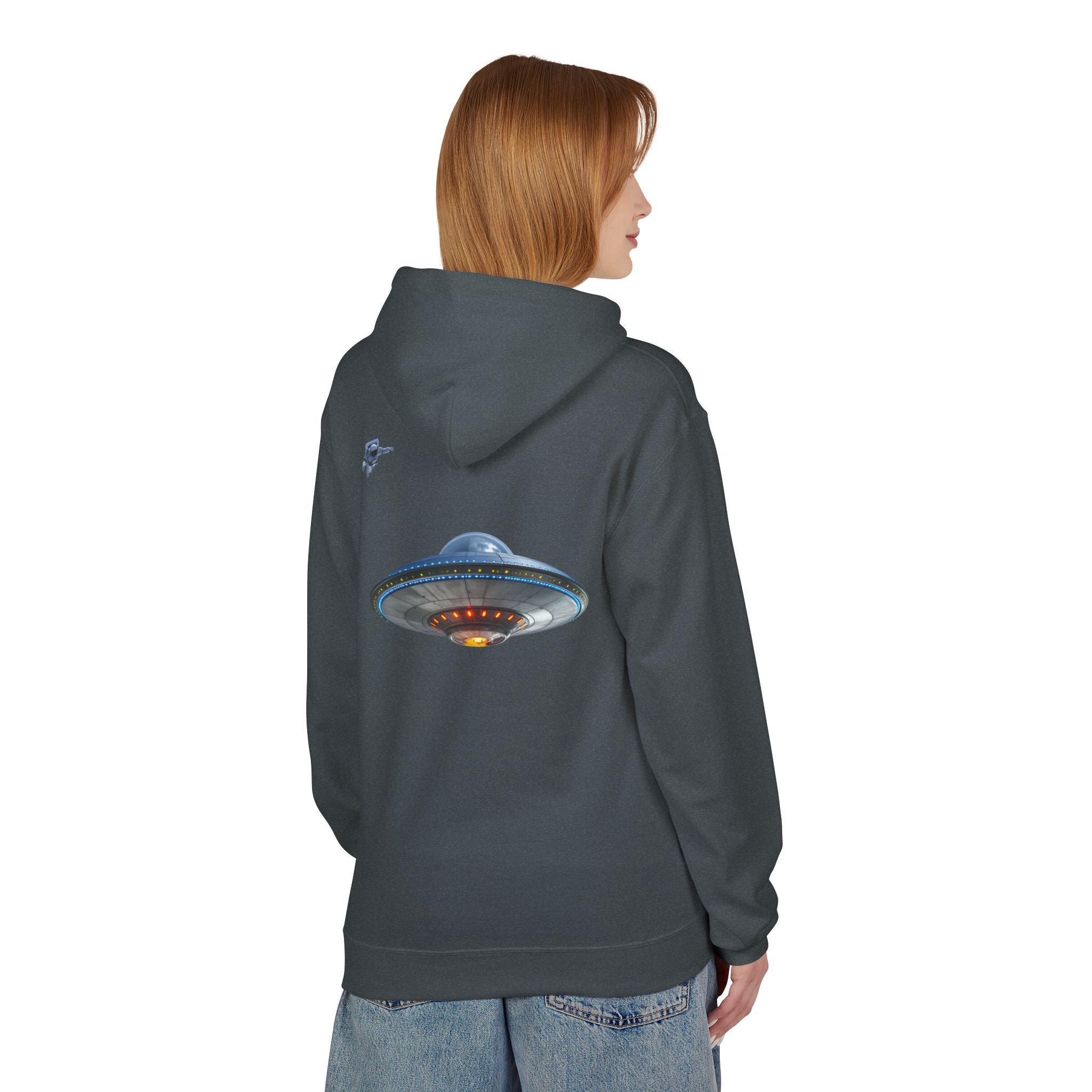 Retro UFO Spaceship Hoodie | Paranormal Alien Abduction Design