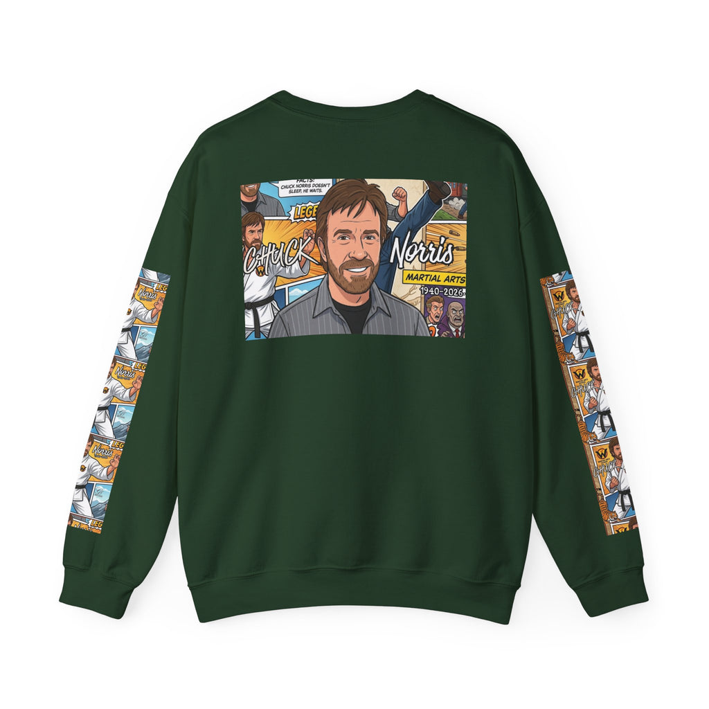 Chuck Norris Toon Urban Retro Martial Arts Legend Crewneck Sweatshirt